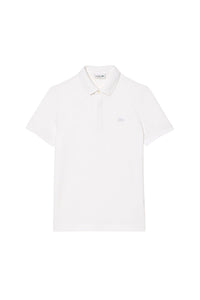 Polo coupe droite Paris boutonné en piqué - Blanc