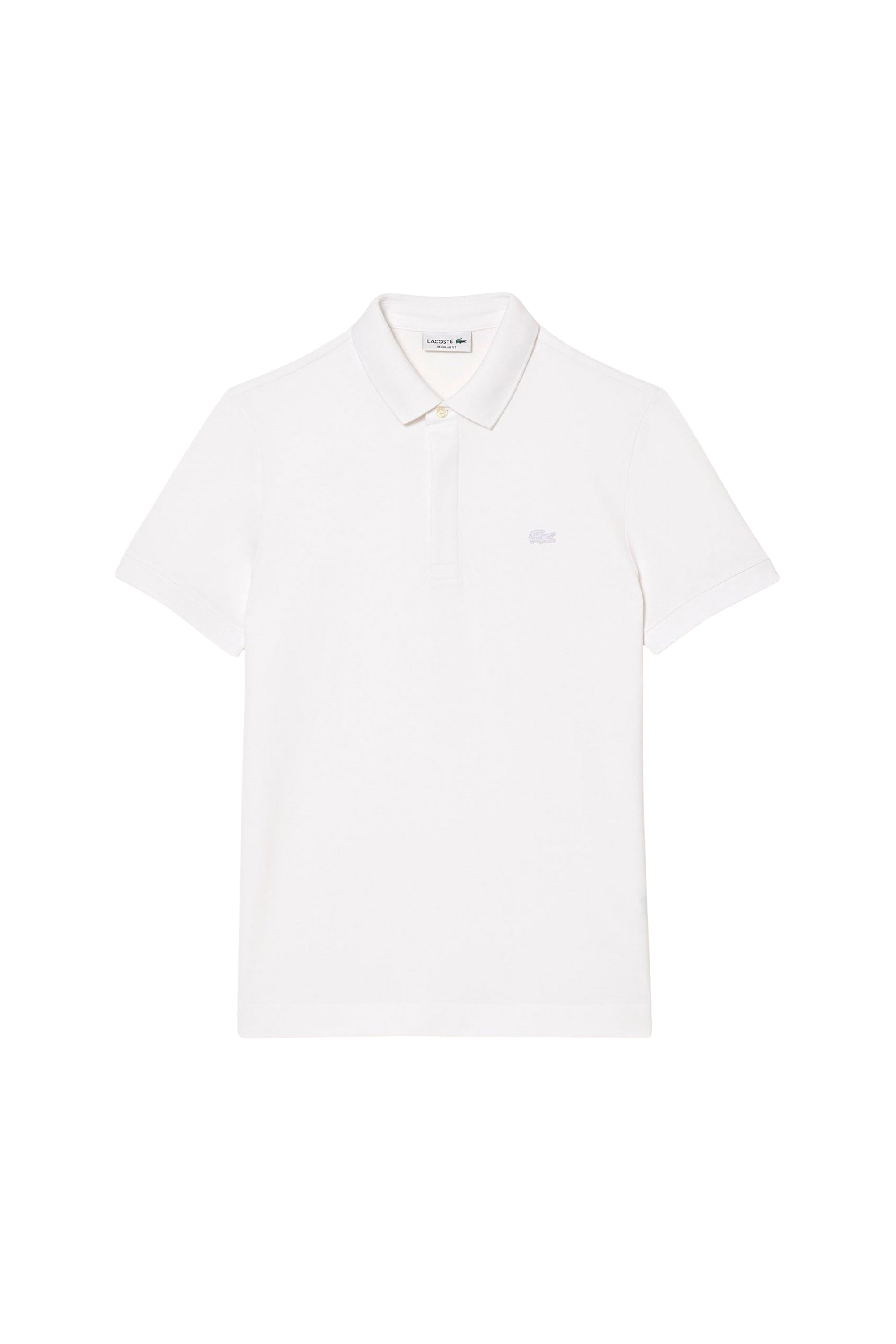 Polo coupe droite Paris boutonné en piqué - Blanc