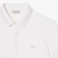 Polo coupe droite Paris boutonné en piqué - Blanc