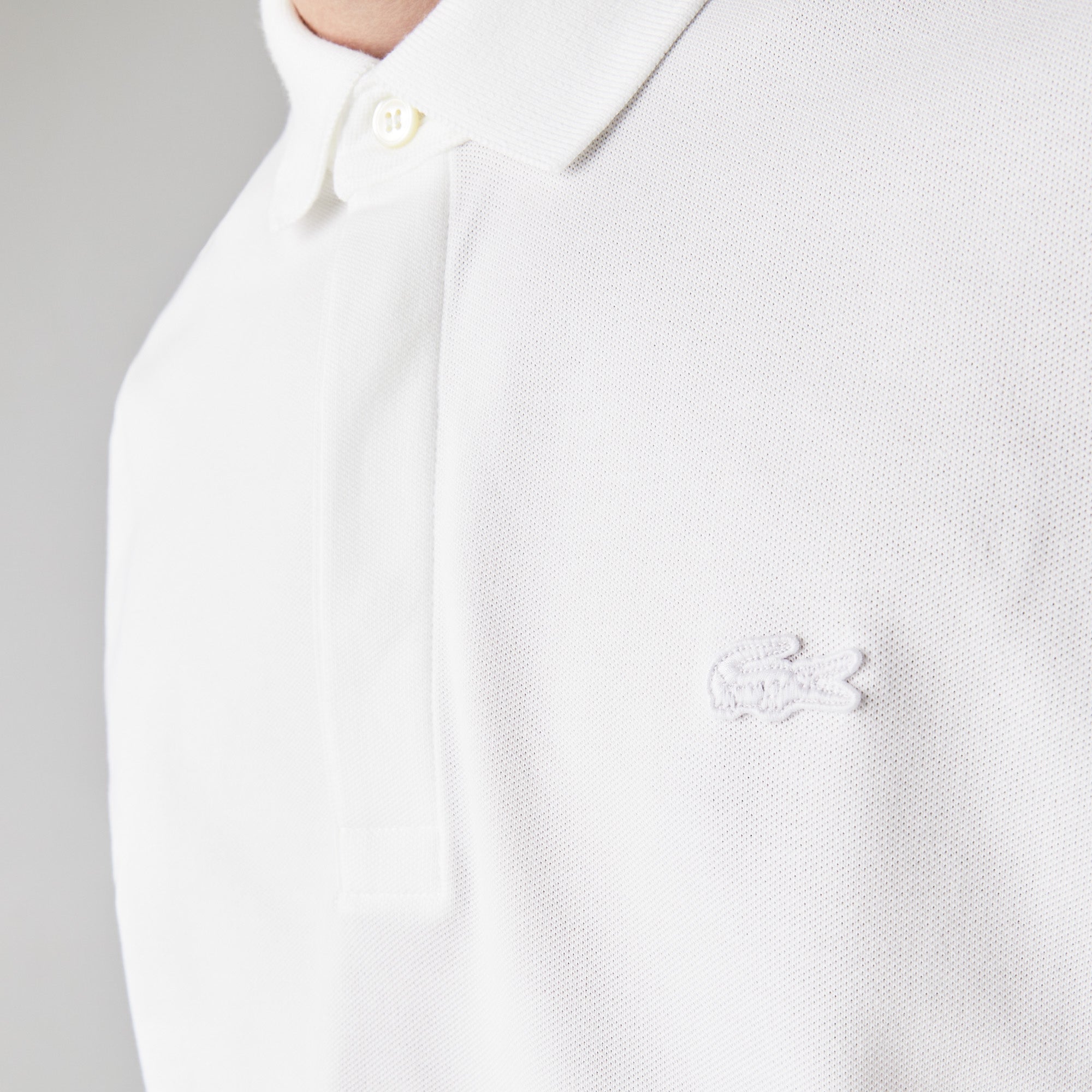 Paris piqué button-down polo shirt - White