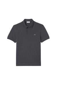 Polo coupe droite Paris boutonné en piqué - Bitume Chiné