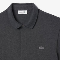 Polo coupe droite Paris boutonné en piqué - Bitume Chiné