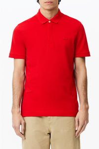 Paris piqué button-down polo shirt - Red