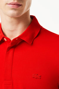 Paris piqué button-down polo shirt - Red