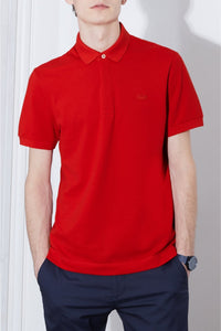 Paris piqué button-down polo shirt - Red