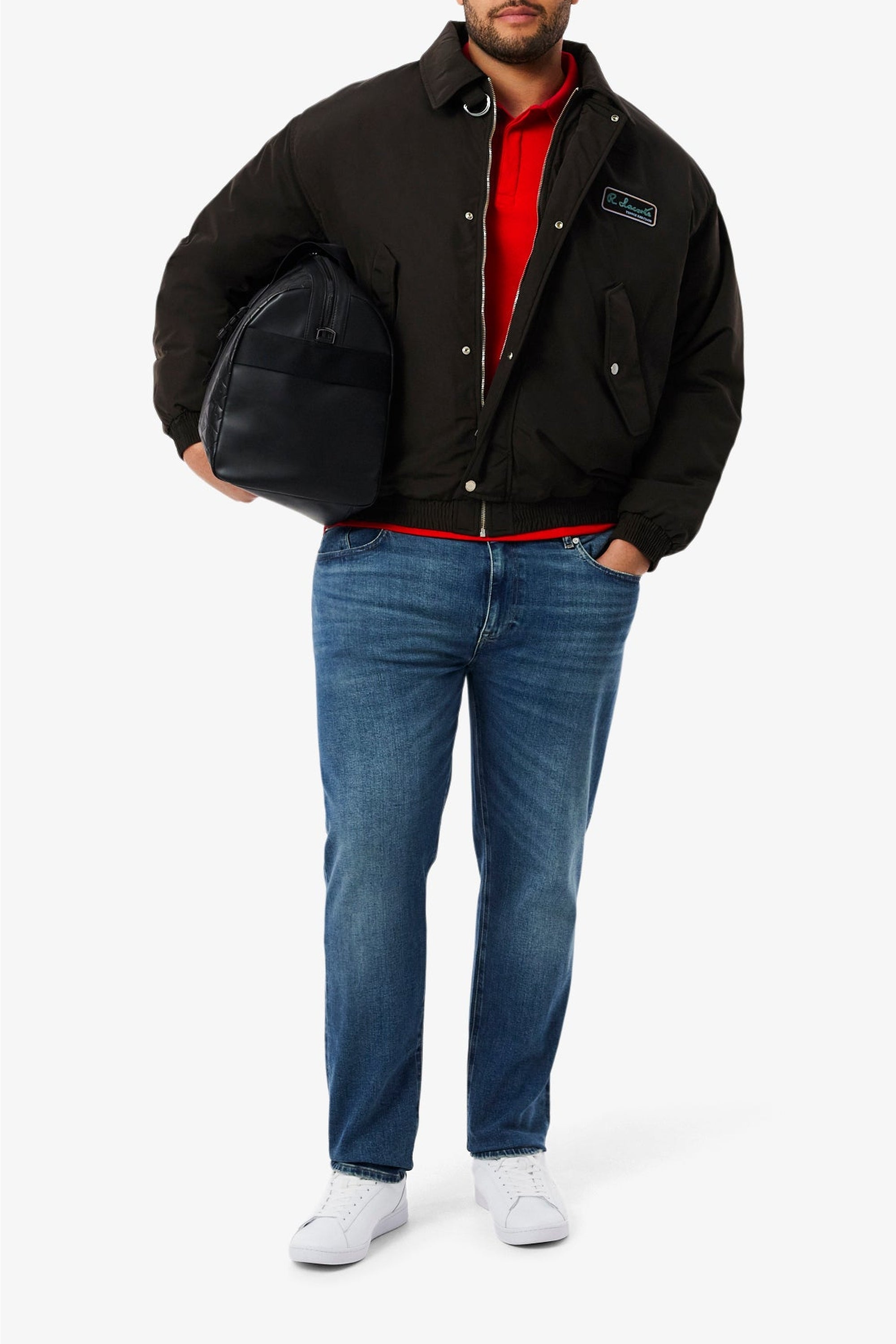 Paris piqué button-down polo shirt - Red