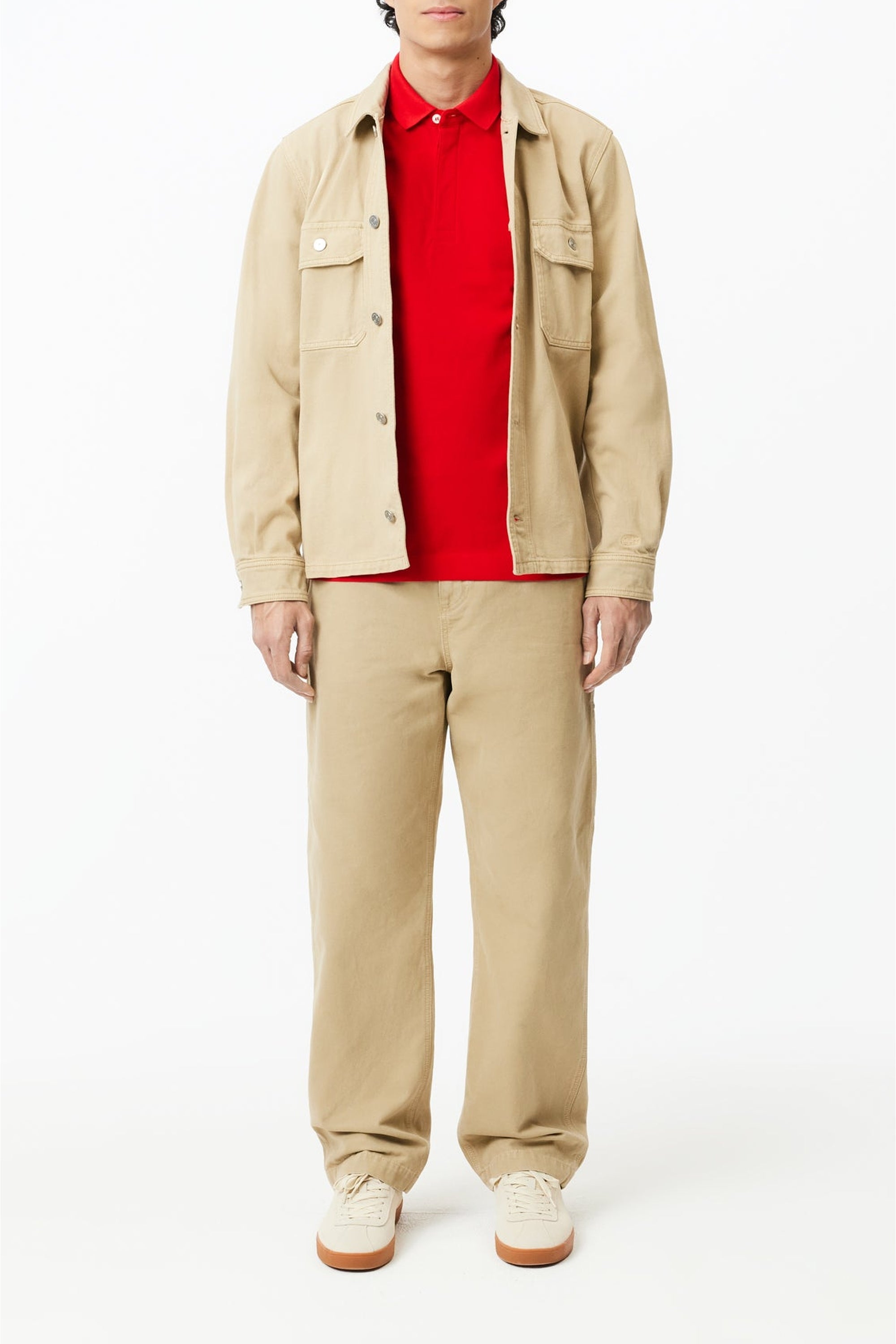 Paris piqué button-down polo shirt - Red