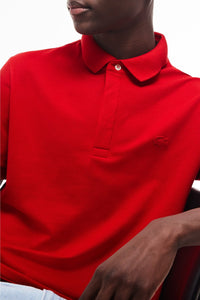 Paris piqué button-down polo shirt - Red