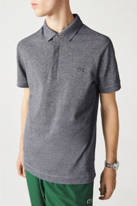 Polo coupe droite Paris boutonné en piqué - Eclipse Jaspe