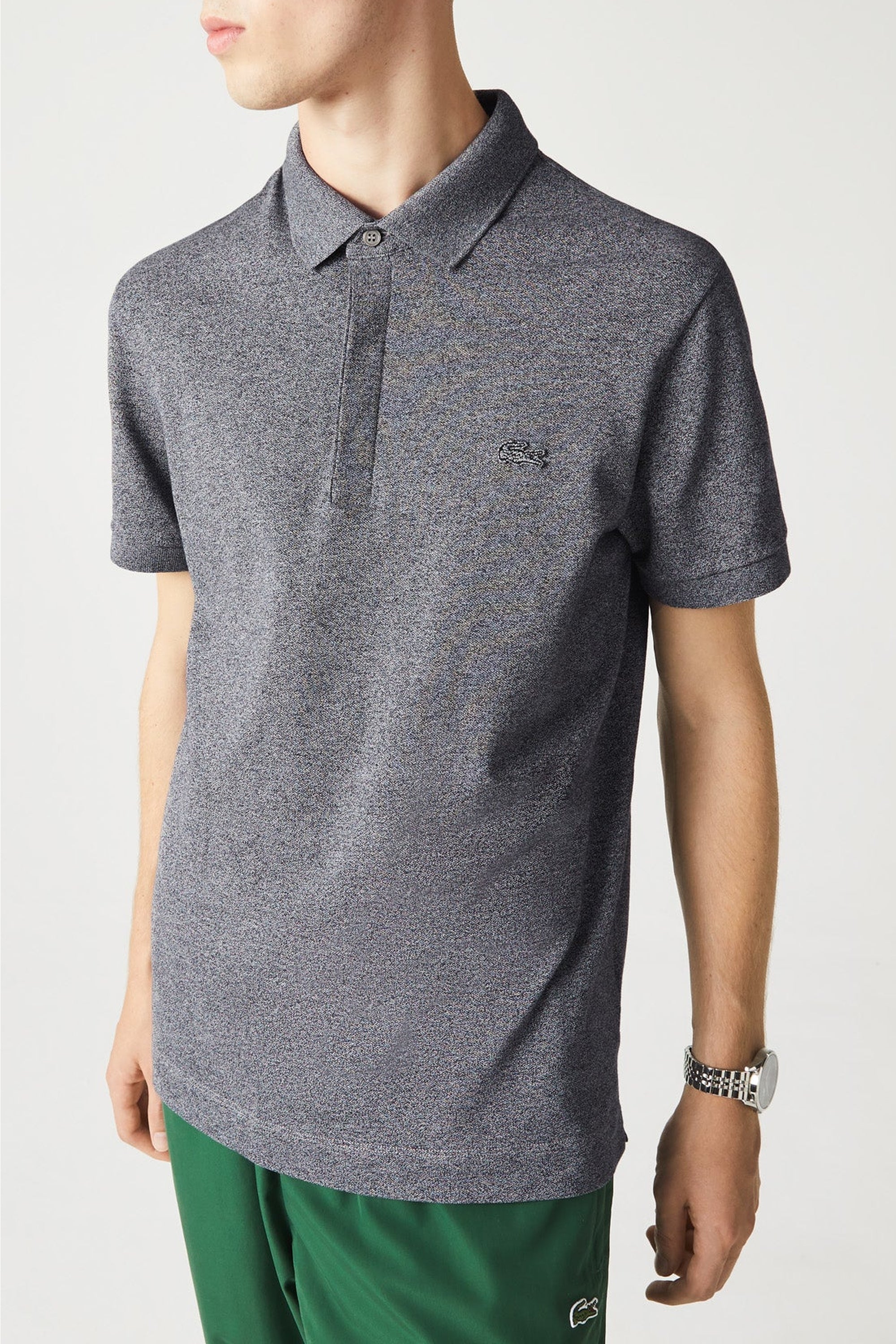 Polo coupe droite Paris boutonné en piqué - Eclipse Jaspe