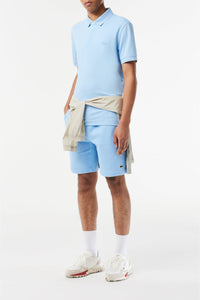 Paris straight-cut button-down polo shirt - Fluorine