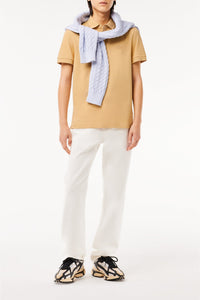 Paris straight-cut polo with piqué buttons - Croissant