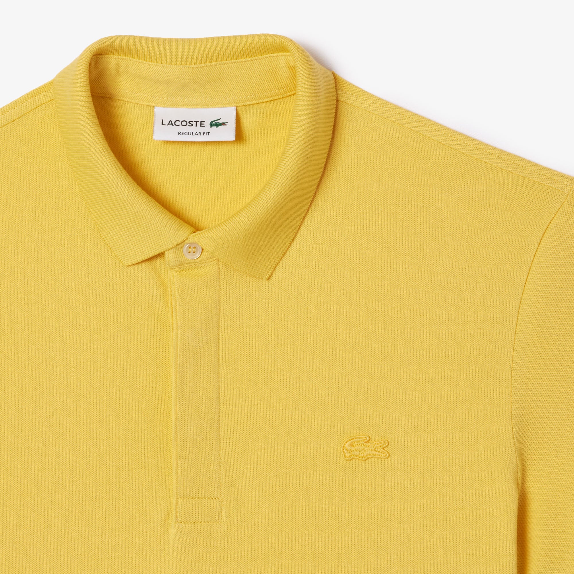 Polo coupe droite Paris boutonné en piqué - Cornsilk