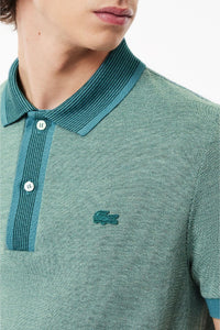 Straight cut pique polo shirt - Sinople & Hydro
