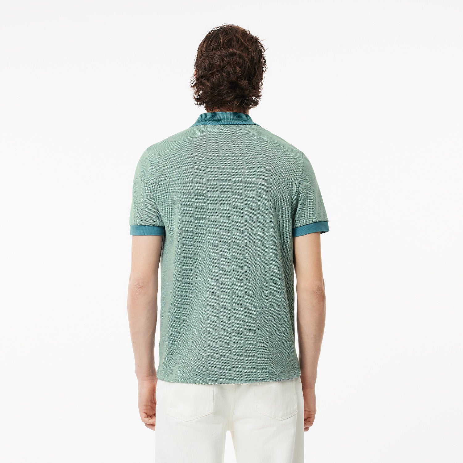 Straight cut pique polo shirt - Sinople & Hydro