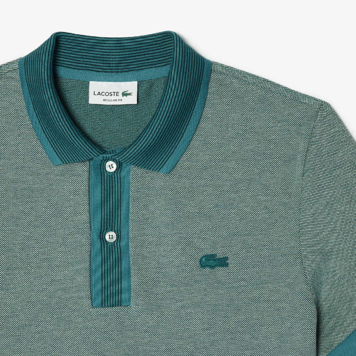 Straight cut pique polo shirt - Sinople & Hydro