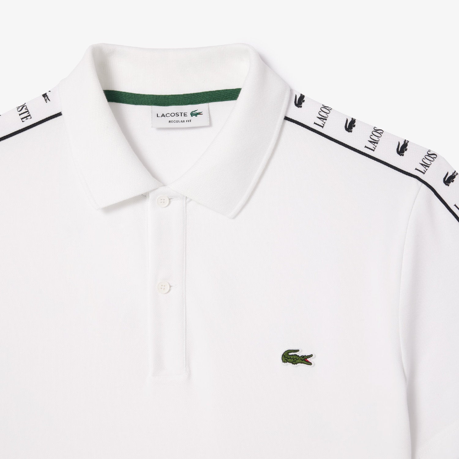 Straight cut piqué polo shirt - White