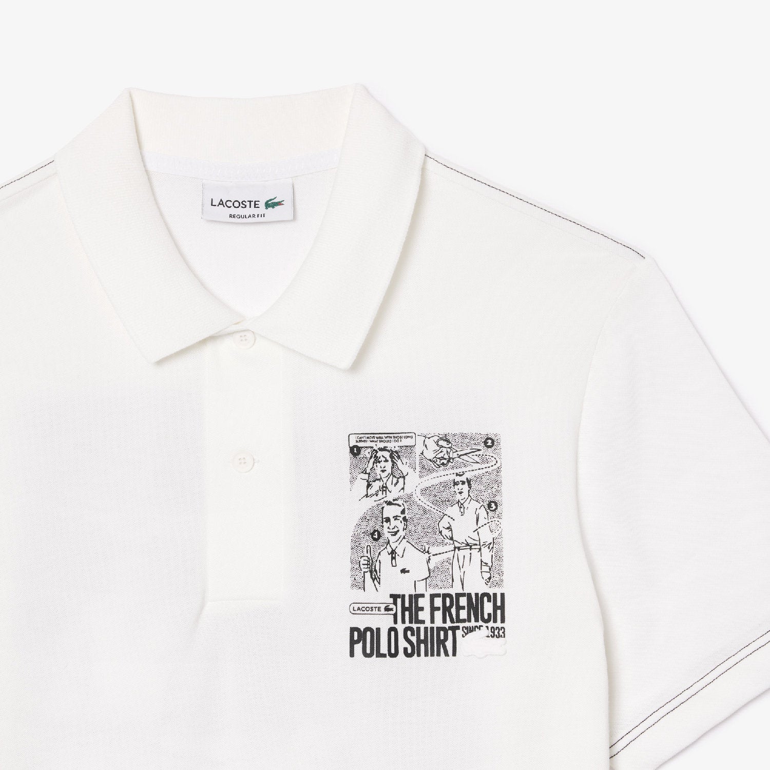 Polo coupe droite Movement imprimé en piqué - Blanc