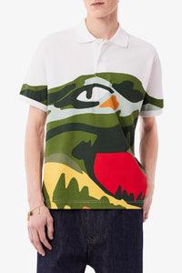 Polo imprimé en piqué - Blanc & Multicolor