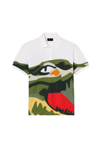 Polo imprimé en piqué - Blanc & Multicolor