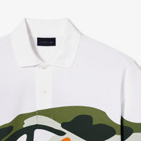 Polo imprimé en piqué - Blanc & Multicolor