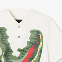 Oversized printed denim T-shirt - White & Multicolour