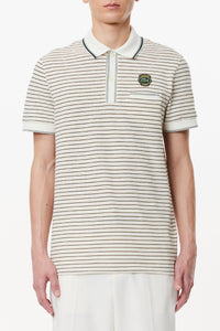 Striped piqué polo shirt - Farine & Multicolor