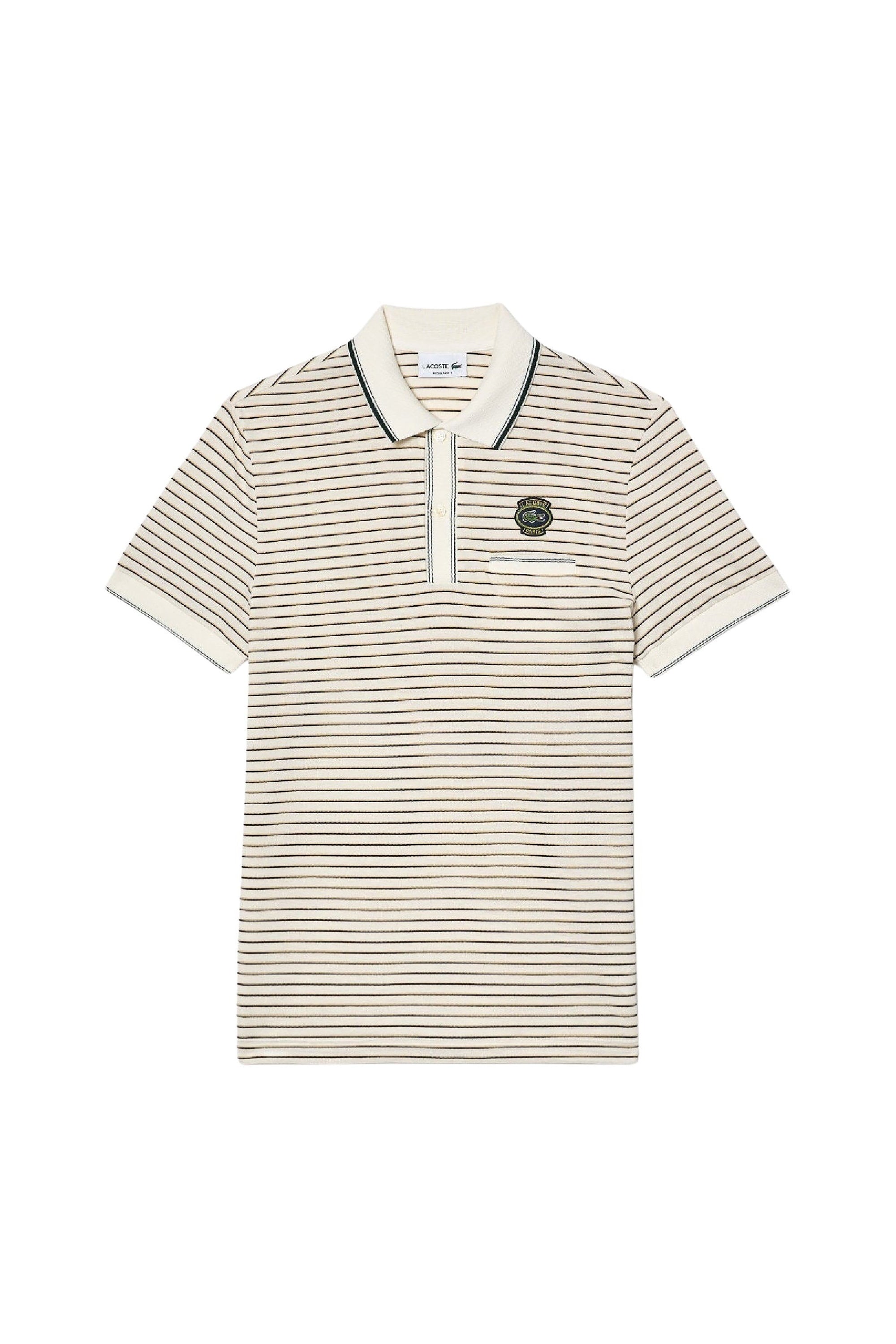 Striped piqué polo shirt - Farine & Multicolor