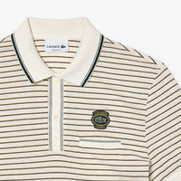 Striped piqué polo shirt - Farine & Multicolor