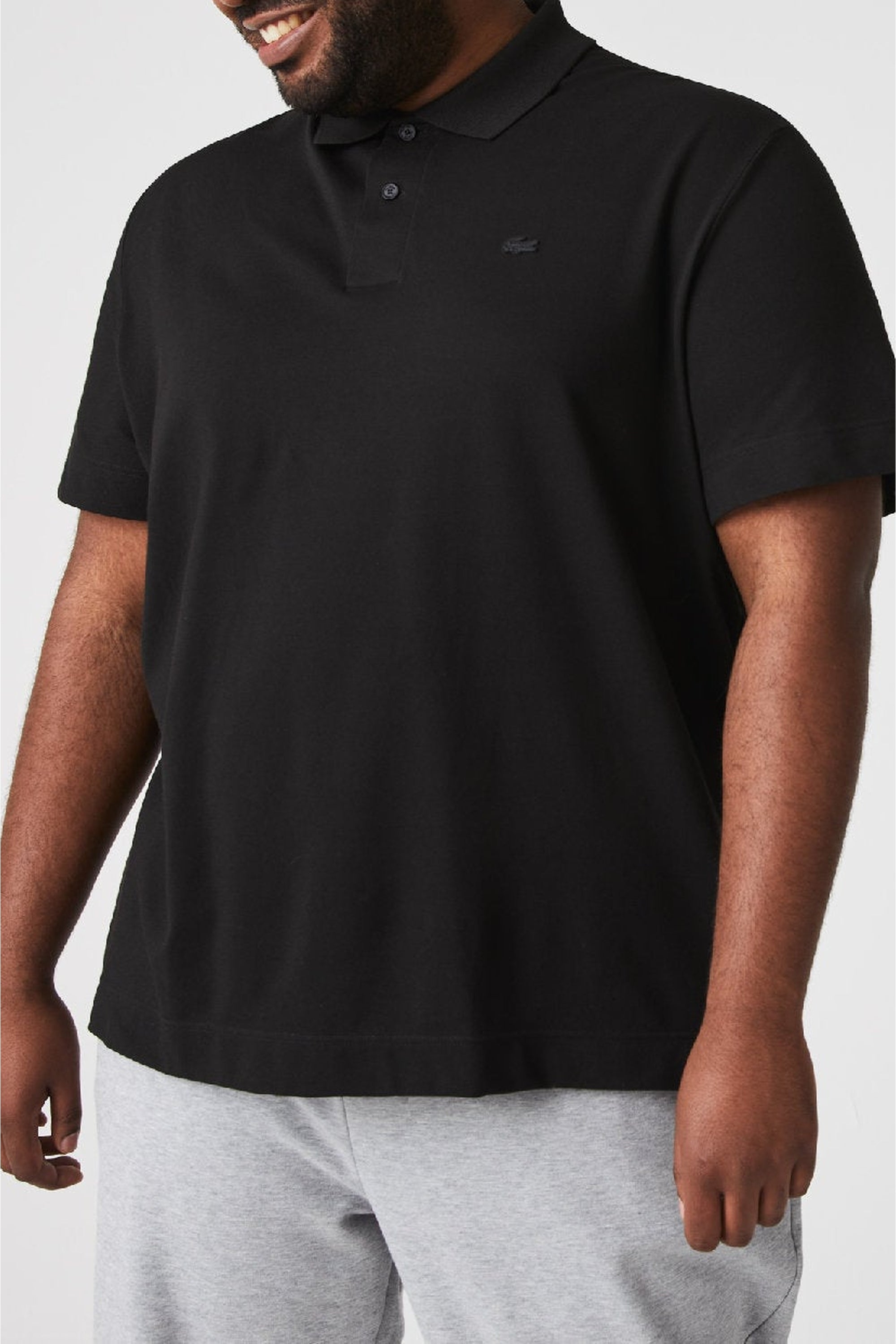 Polo coupe droite en piqué - Noir
