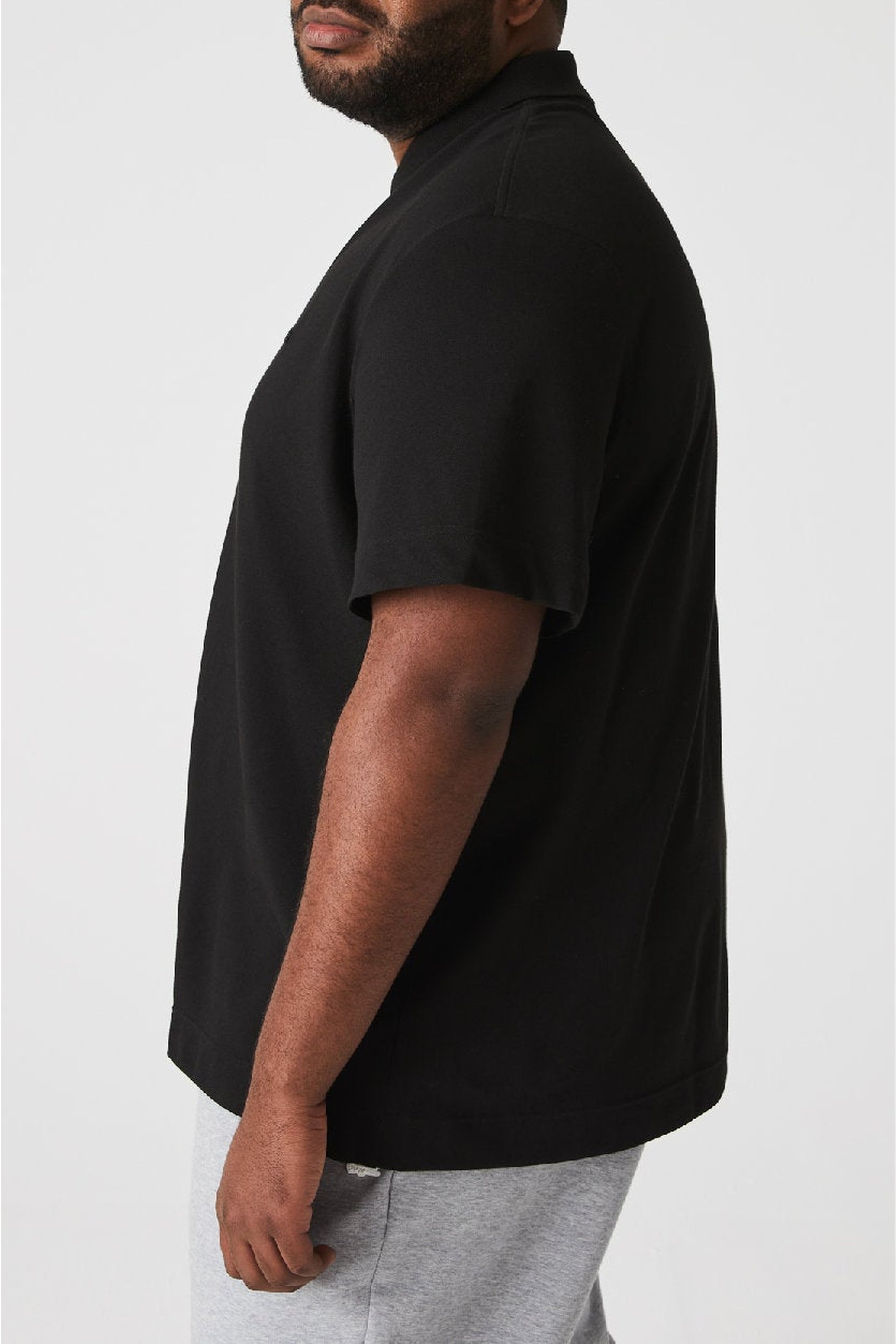 Polo coupe droite en piqué - Noir