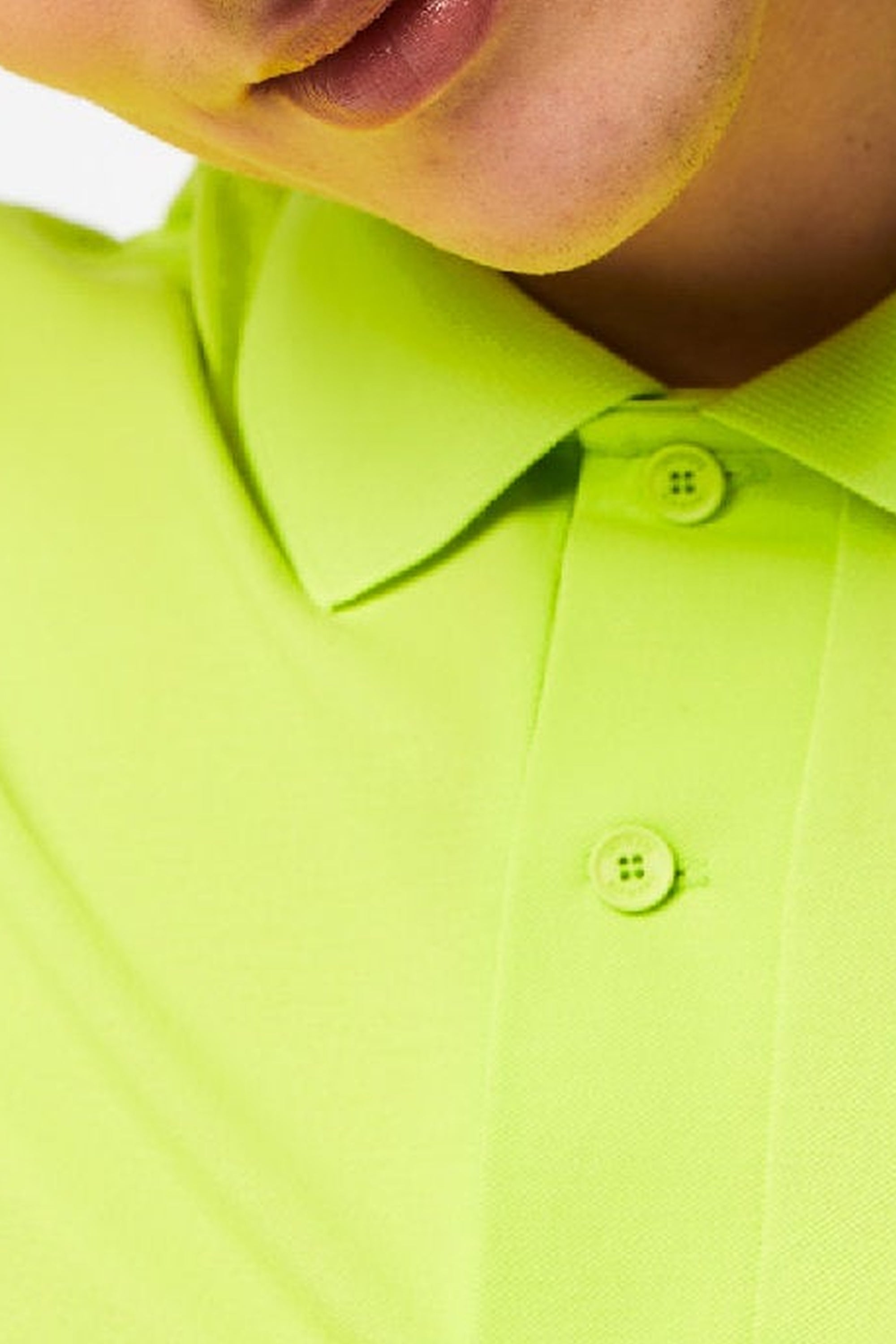 Polo coupe droite en piqué - Lime