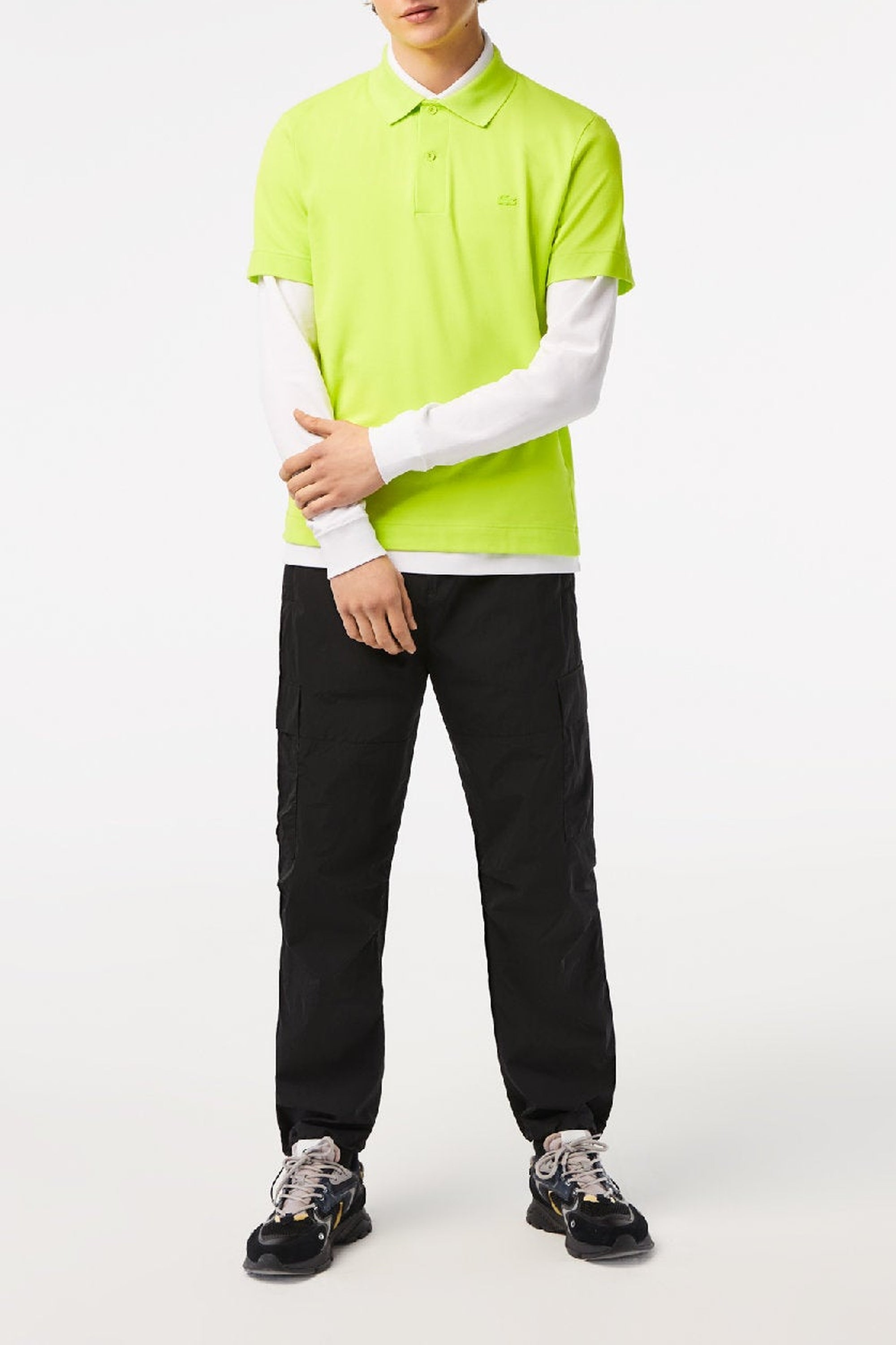 Polo coupe droite en piqué - Lime
