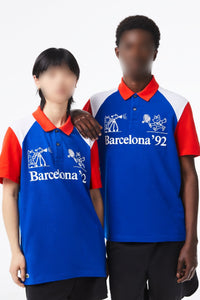 Polo avec logo en piqué - Cobalt & Blanc
