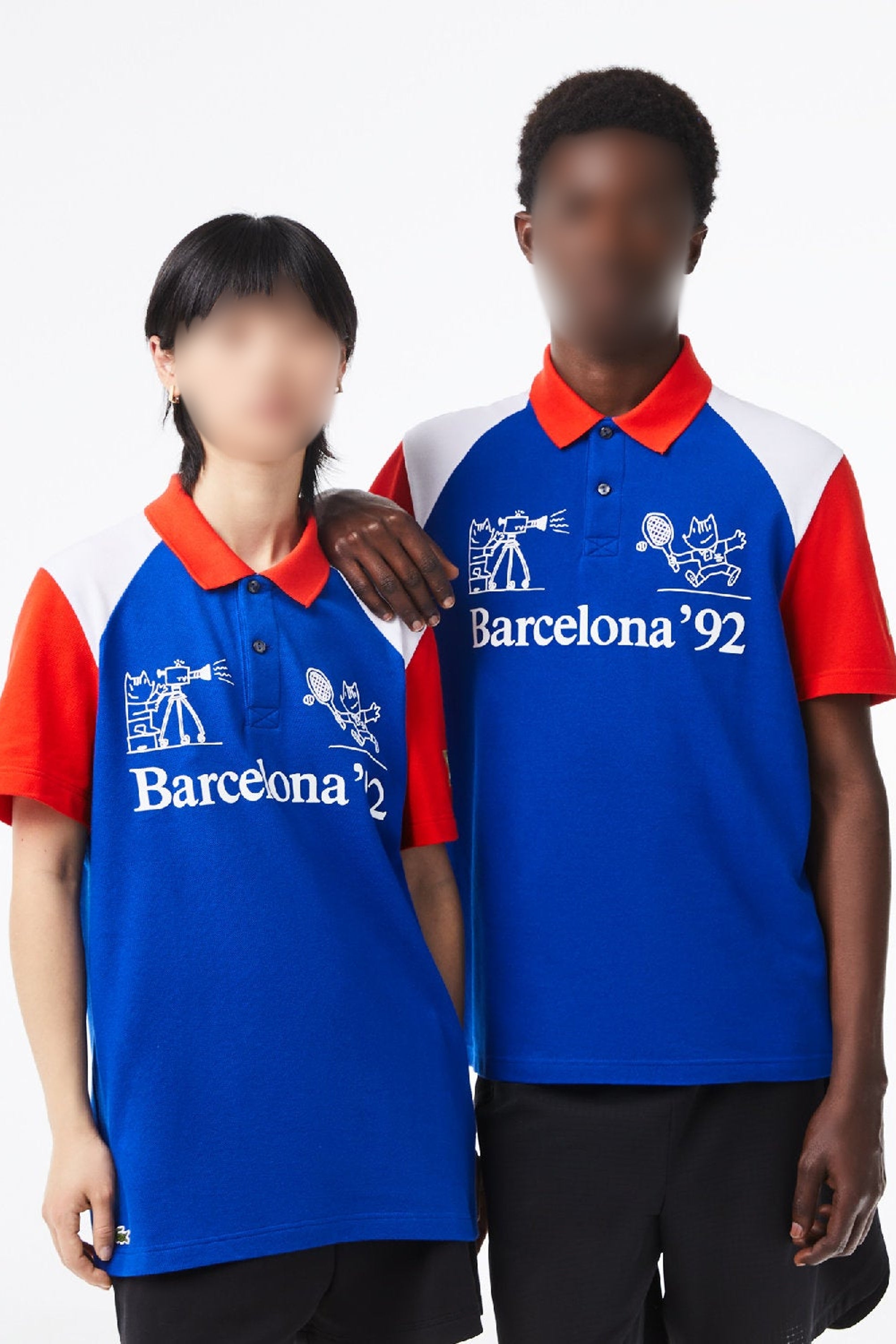 Polo avec logo en piqué - Cobalt & Blanc