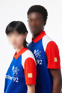 Polo avec logo en piqué - Cobalt & Blanc