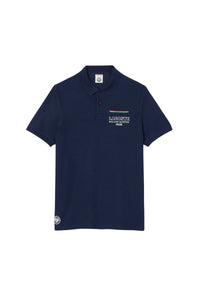 Polo coupe droite Lacoste x Roland-Garros en piqué - Marine