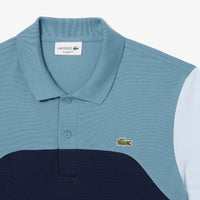 L.12.12 straight cut polo shirt with piqué embroidery - Marine & Limestone
