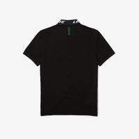 Fitted pique polo shirt - Black