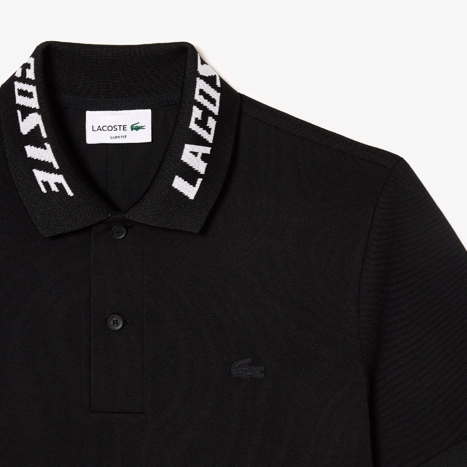 Polo ajusté en piqué - Noir