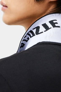 Fitted pique polo shirt - Black