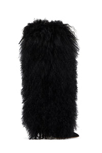 Bottes Furry fourrées en daim - Black