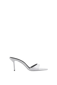 Mules à talons Lidia 70 en cuir verni - White