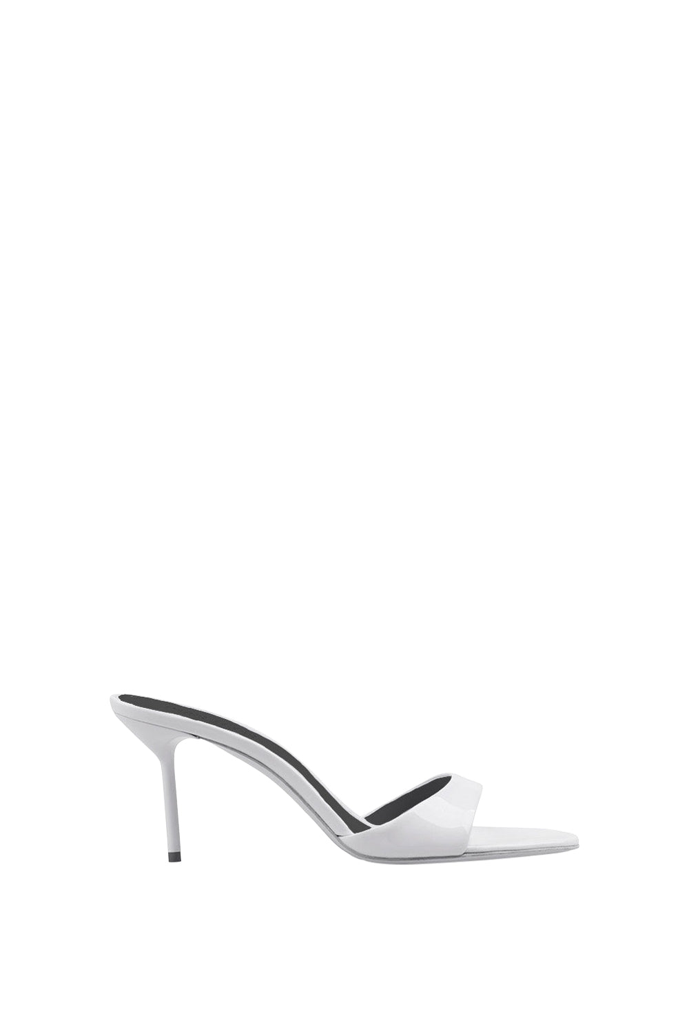 Mules à talons Lidia 70 en cuir verni - White