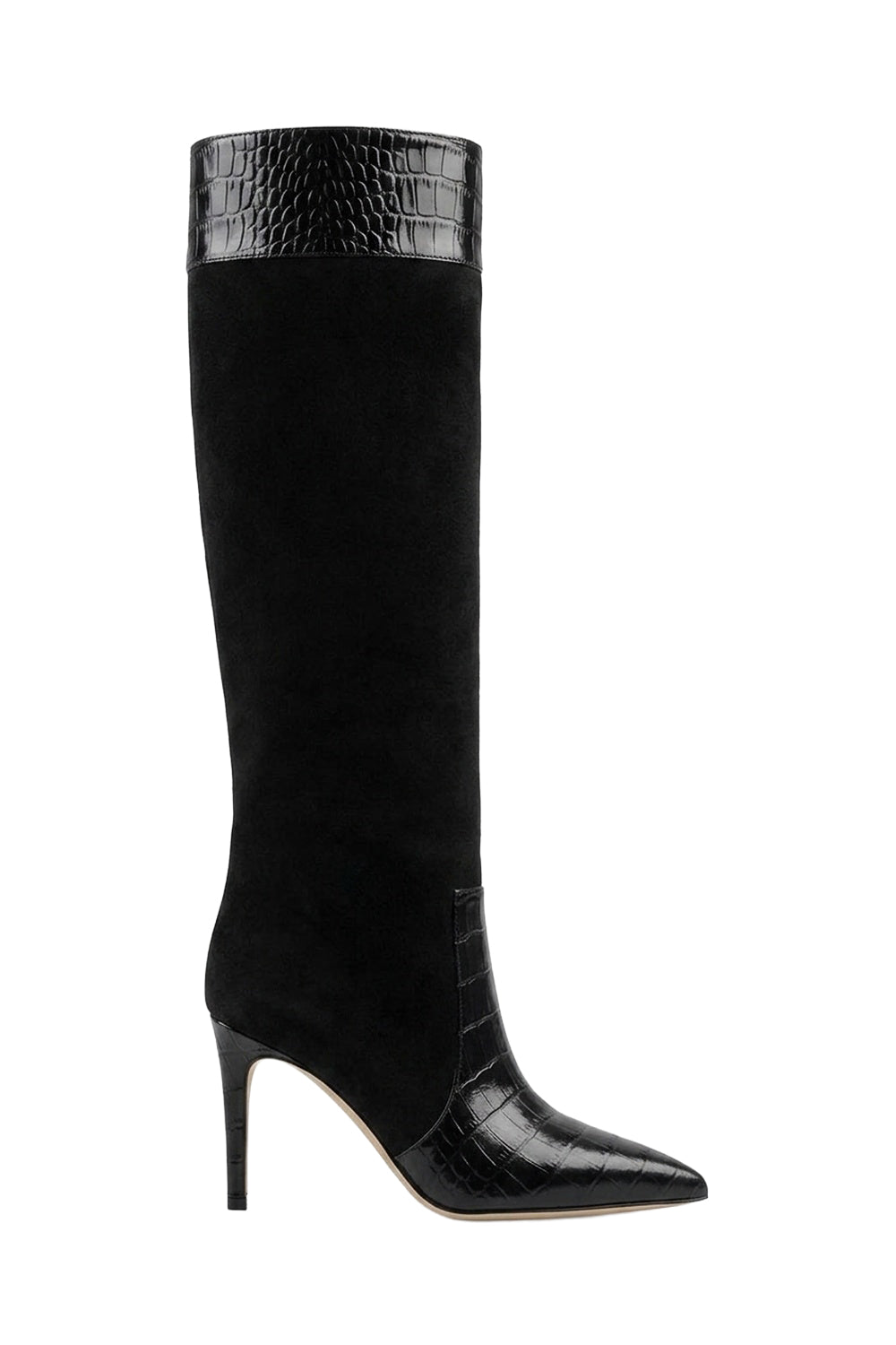 Bottes Stiletto 85 en daim - Carbone Off Black