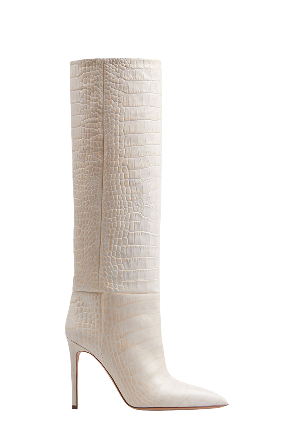 Bottes Stiletto 105 en cuir embossé - Bone China