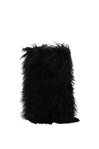Bottines Furry en daim - Black