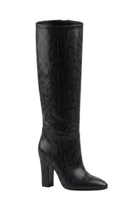 Bottes Lavinia 100 en cuir embossé - Black