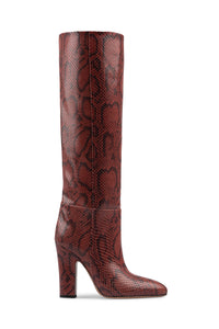 Bottes Lavinia 100 en cuir embossé - Mogano