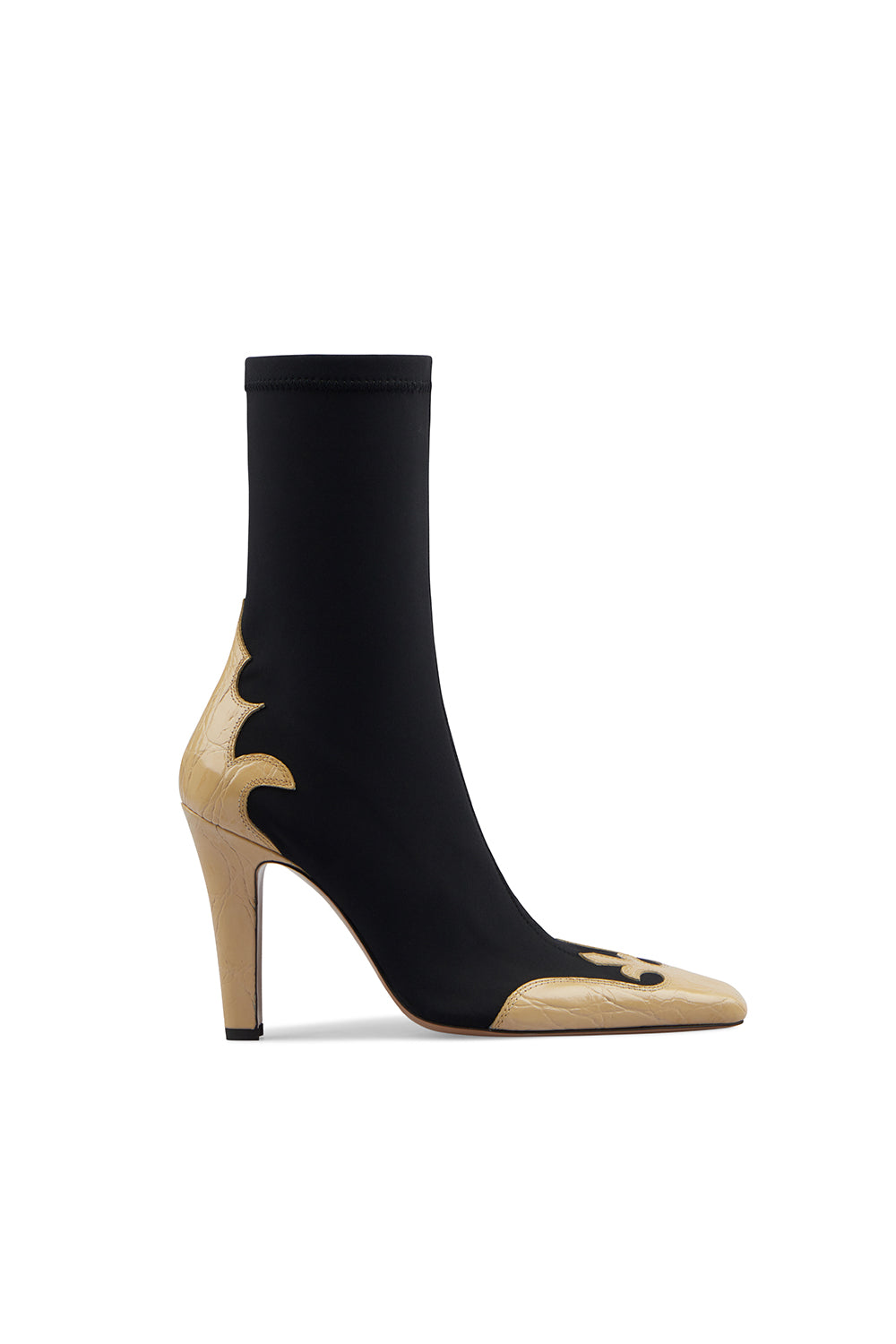 Ecru Black Bottines - Ecru Black